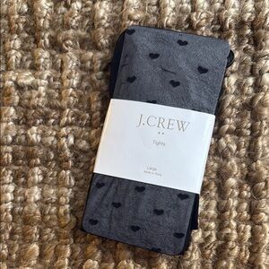J. Crew Charcoal Heart Pattern Tights